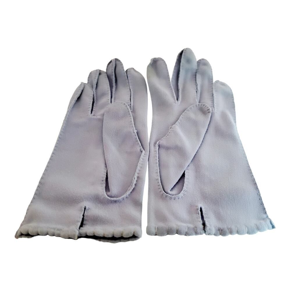 VAN RAALTE Vintage Nylon Size 6.5 Ladies Light Blue Embroidered Women's Glove - Picture 7 of 8